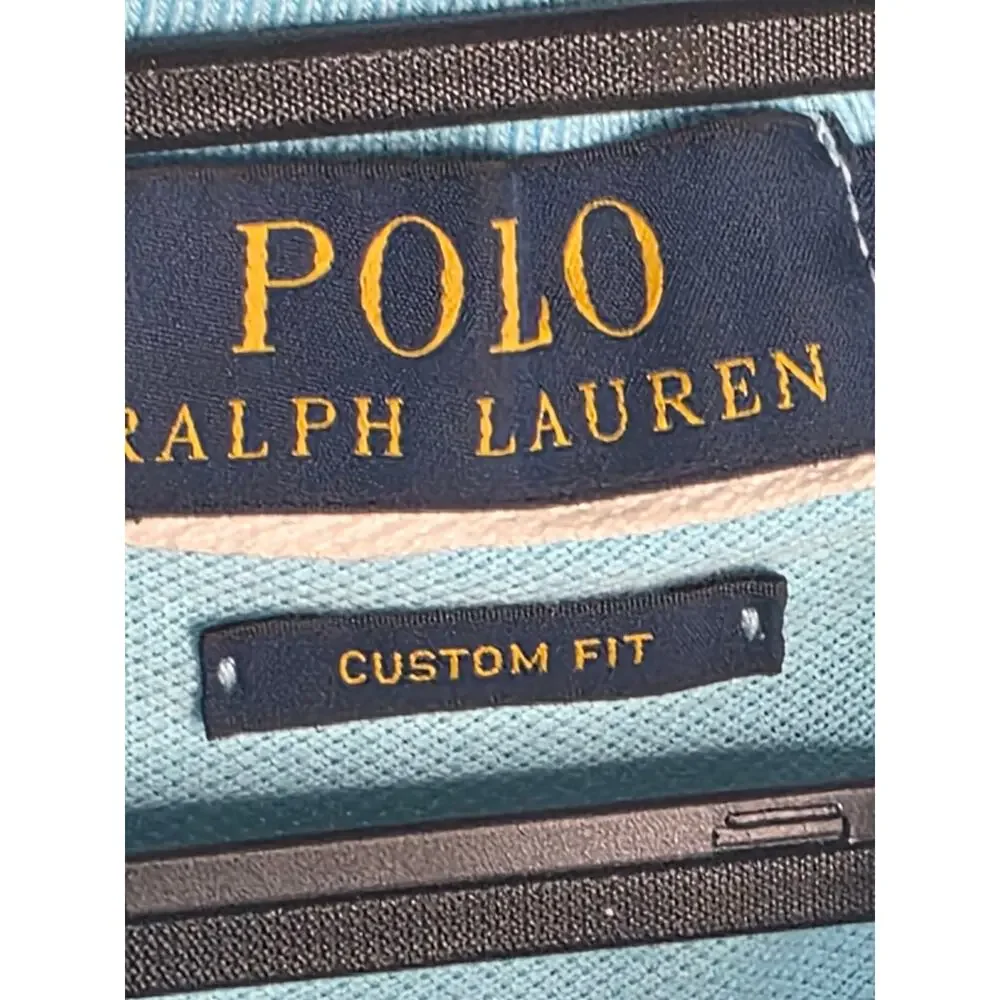 Polo Ralph Lauren Size XL Light Blue Custom Fit Polo Shirt Big Pony Number 3